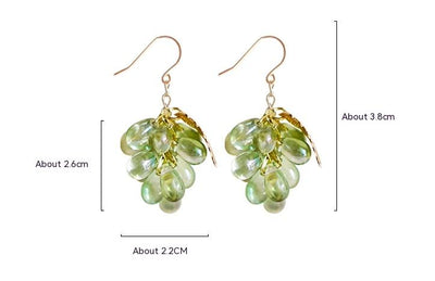 Aretes de Uva con Cuentas de Vidrio y Borla Delicada - Image 2