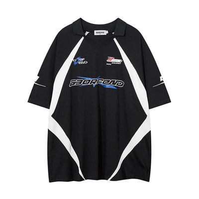Playera Deportiva Retro con Parches de Contraste para Hombre - Image 17