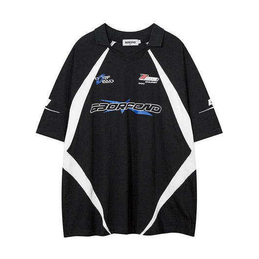 Playera Deportiva Retro con Parches de Contraste para Hombre - Image 17