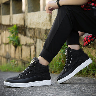 Zapatos casuales deportivos de caña alta para hombre en lino - Image 8