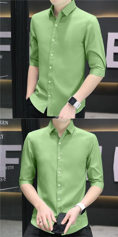 Camisa Entallada de Manga Corta para Hombre - Image 18