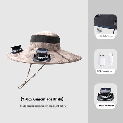 Gorra de Sombra Solar con Ventilador para Hombre - Ideal para Montaña y Pesca - Image 14