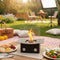 Polygonal Desktop Fireplace with Real Flame - Modern Black Design