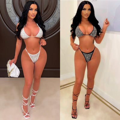 Bikini de Malla Elástica Conjunto de Cuatro Piezas - Image 8