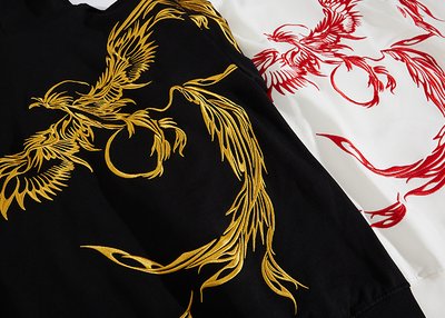 Sudadera Étnica con Capucha y Bordado de Fénix para Hombre - Image 14