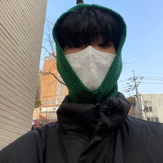 Gorro Invierno Coreano Unisex Lana Pura Cierre Total Abrigo Térmico