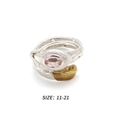 Anillo de Plata Esterlina con Cristal en Forma de Pluma - Image 4