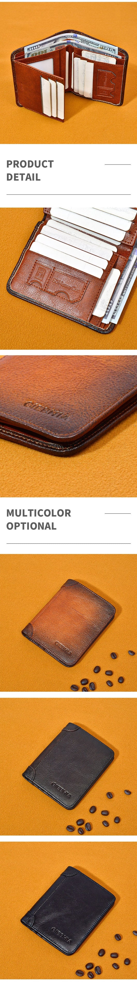 Billetera Hombre Cuero Antirrobo RFID Ultra Delgada Multi Tarjetas - Image 6