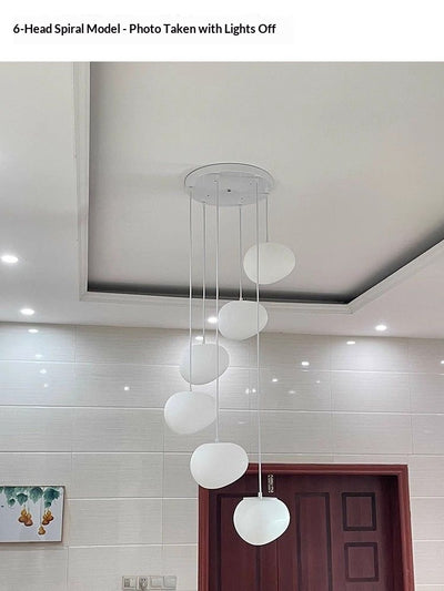 Lámpara de Araña Colgante de Cristal Cremoso para Escaleras de Doble Altura - Image 19