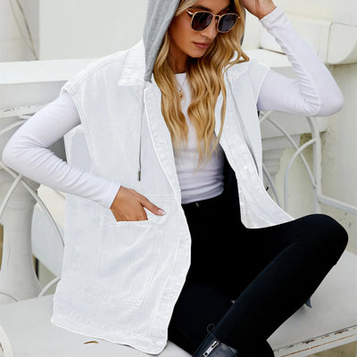 Chaleco Denim sin Mangas Mujer - Tendencia Europea Americana Verano