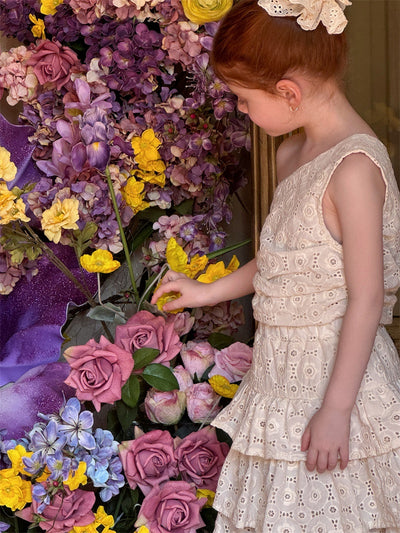 Vestido Pastel con Hombreras Oblicuas y Bordados de Verano - Image 23