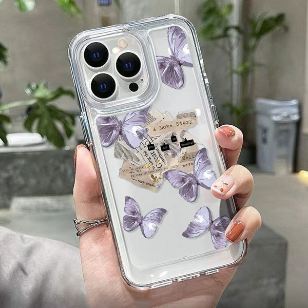 Funda Mariposa Púrpura Estilo Instagram - Protección Silicona
