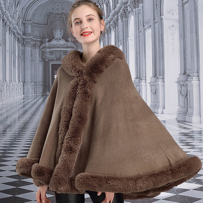 Capa Elegante con Capucha de Piel de Conejo Rex - Estilo Europeo y Americano - Image 13