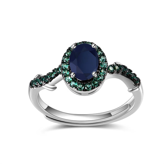 Anillo Ajustable de Plata S925 con Amatista Natural