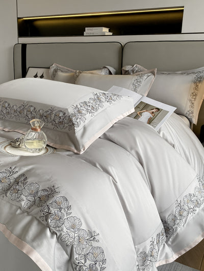 Juego de Cama 4 Piezas Algodón Pima 120 Hilos con Bordado Elegante - Image 28
