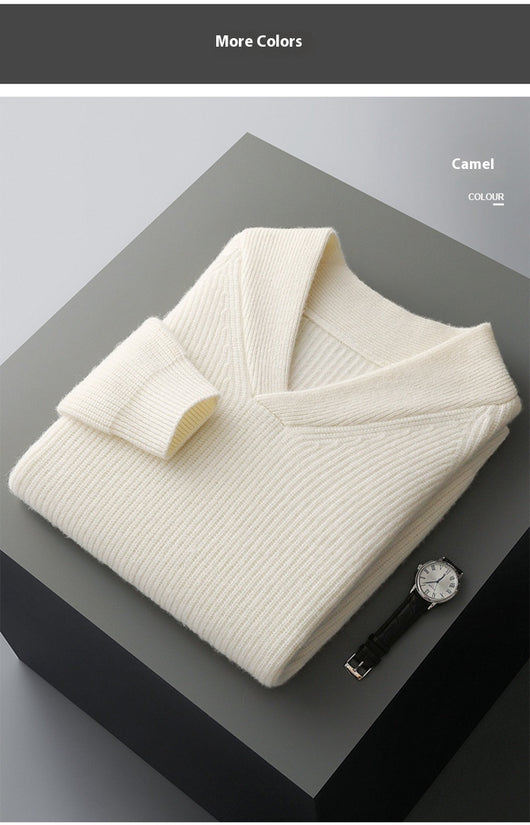 Suéter Tejido Holgado de Cuello Redondo Manga Larga para Hombre - Image 10