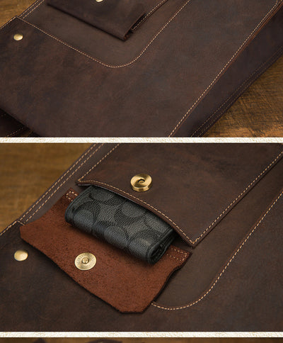 Mochila de Cuero Casual Estilo Británico para Hombre - Image 17
