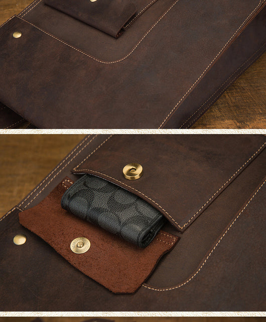 Mochila de Cuero Casual Estilo Británico para Hombre - Image 17