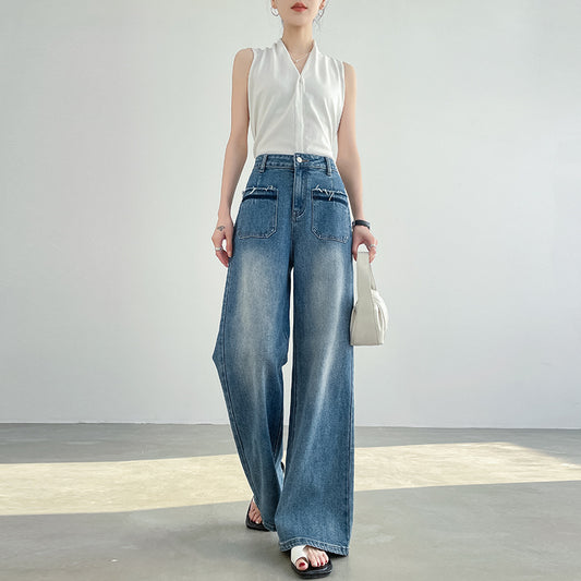 Pantalón Recto Retro Premium de Talle Alto con Corte Suelto