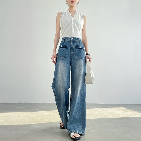 Pantalón Recto Retro Premium de Talle Alto con Corte Suelto