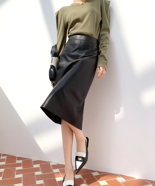 Falda de Cuero Cintura Alta Elegante Efecto Adelgazante - Image 11
