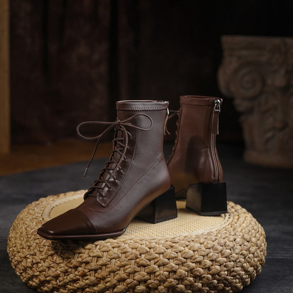 Botas Martin Negras con Cordones para Mujer