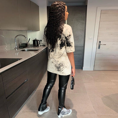 Pantalones de Cuero PU Cintura Alta Ajustados con Abertura - Image 21