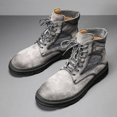 Botas Martin de Cuero para Hombre - Estilo Británico Versátil Otoño Invierno - Image 7