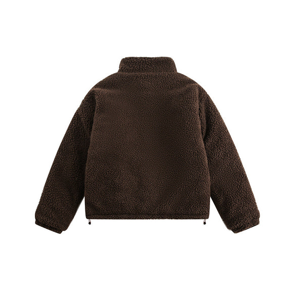 Abrigo de Lana de Cordero Estilo Retro Americano Unisex