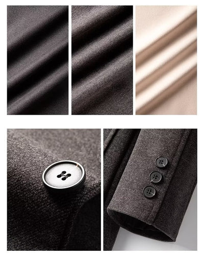 Blazer de Lana Suelta Gris Oscuro para Hombre - Elegancia Casual Profesional - Image 14