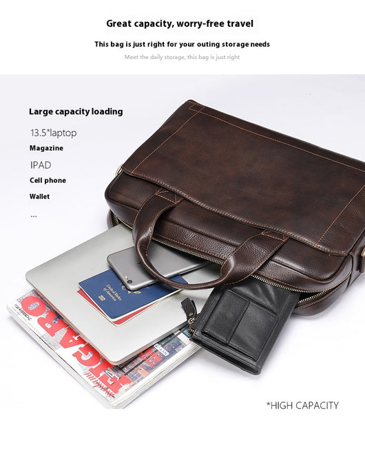 Bolso de Cuero Genuino para Hombre - Piel de Res Primera Calidad - Image 9