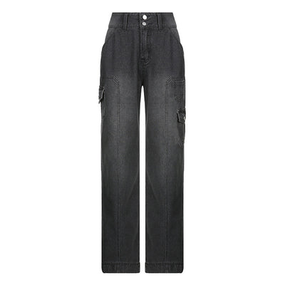 Pantalón Recto Ancho de Cintura Alta con Bolsillos - Image 3