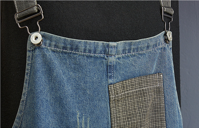Overol Denim Talle Alto Holgado para Mujer Talla Grande - Image 7