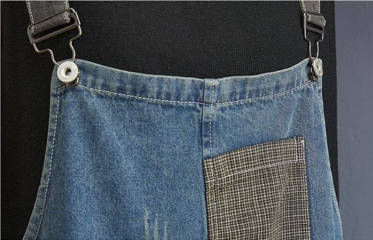 Overol Denim Talle Alto Holgado para Mujer Talla Grande - Image 7