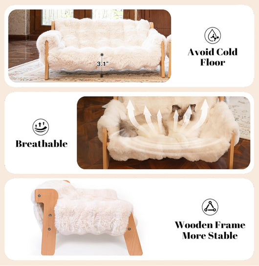 Sofá Cama para Gatos de Madera - Uso Todo el Año con Funda Removible - Image 14