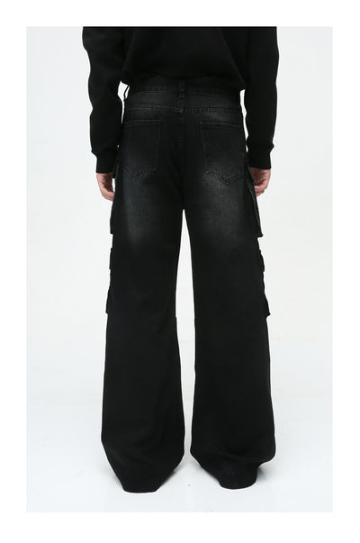 Pantalón Jean Cargo Retro de Talle Ancho con Múltiples Bolsillos - Image 18