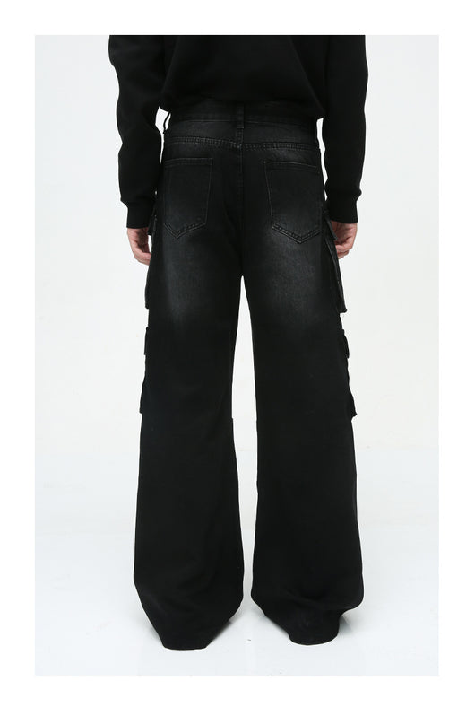 Pantalón Jean Cargo Retro de Talle Ancho con Múltiples Bolsillos - Image 18