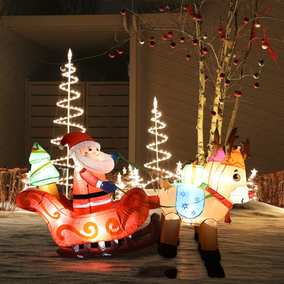 Trineo Navideño Inflable con Papá Noel y Renos - Image 12