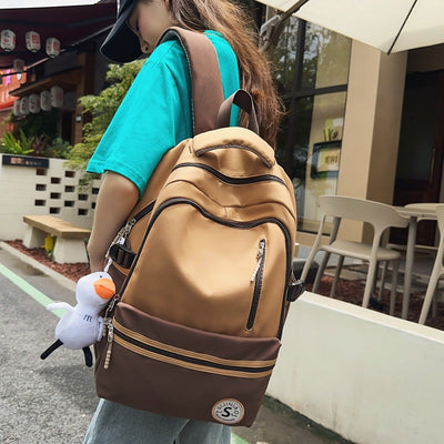 Mochila Casual de Contraste Retro para Mujeres - Image 3