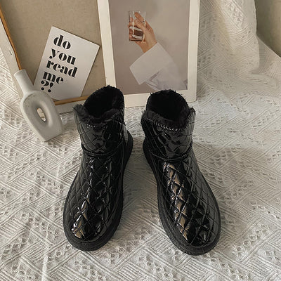 Botas de Nieve para Mujer con Forro de Felpa y Piel Gruesa