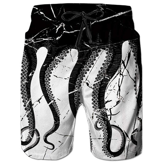 Pantalones de Playa Hombre Shorts Casuales Pulpo Talla Grande - Image 16
