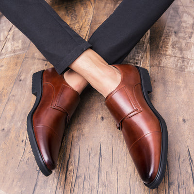 Zapatos de Cuero Slip-On Británicos Talla Grande para Hombre - Image 3
