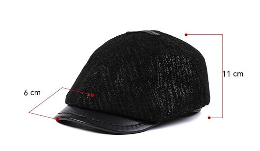 Gorra Boina Vintage Estilo Newsboy Inglés con Piel de Oveja y Visor Octagonal - Image 8