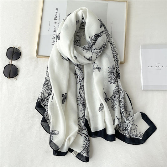 Chal Ligero de Algodón y Lino para Mujer - Abrigo Versátil Otoño e Invierno
