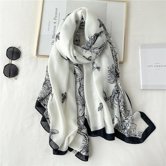 Chal Ligero de Algodón y Lino para Mujer - Abrigo Versátil Otoño e Invierno