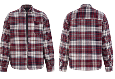 Chaqueta Camisa Cuadros Rojo Retro para Hombre - Casual Primavera con Cierre - Image 11