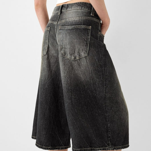 Pantalón Cropped Denim Cintura Baja Holgado - Image 2