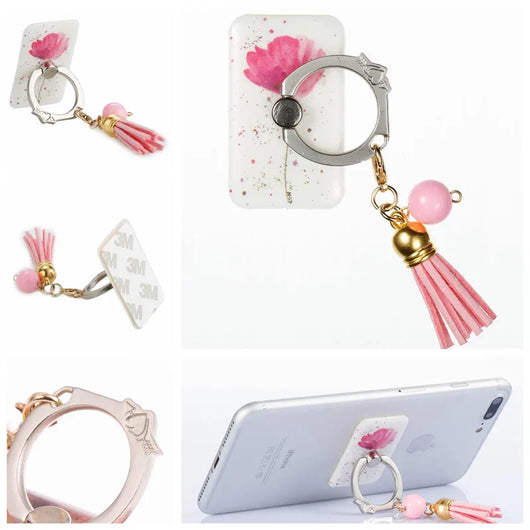 Anillo Soporte para Teléfono con Borlas Metálicas Pintadas a Mano - Image 36