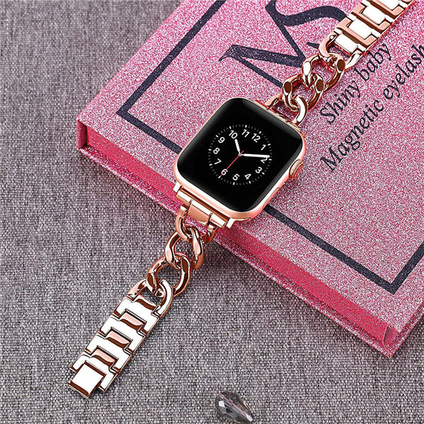 Correa de Reloj de Cadena Denim con Metal de Una Sola Fila