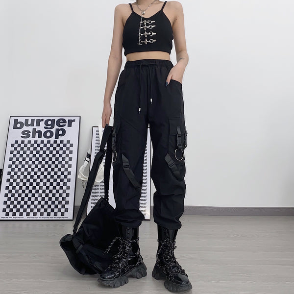 Pantalón Recto Holgado Cintura Alta Diseño Minimalista